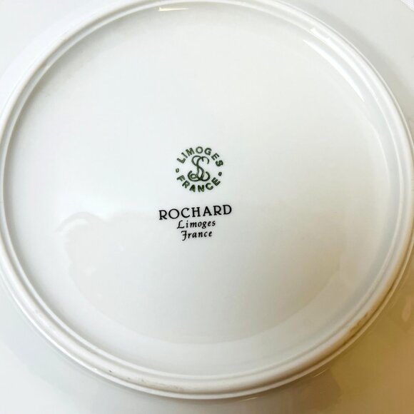 Limoges Vintage 4 Salad Plates Rochard Fruit Design Artist Signed France 7 1/2" - Picture 9 of 10